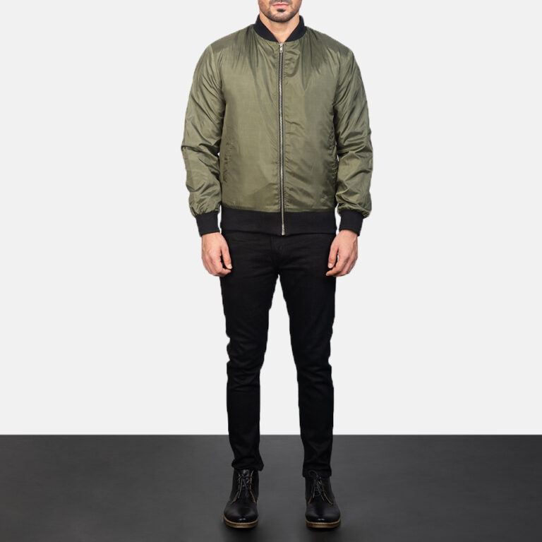 Mens Green Bomber Jacket1093-2-1599209076605